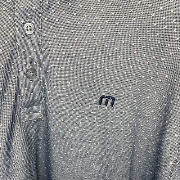 TravisMathew Blue Polka Dot Long Sleeve Polo - Picture 4 of 4